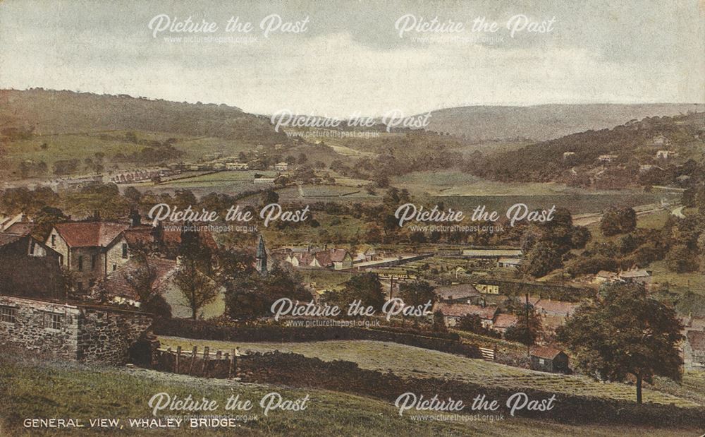General view of Whaley Bridge from the Bings