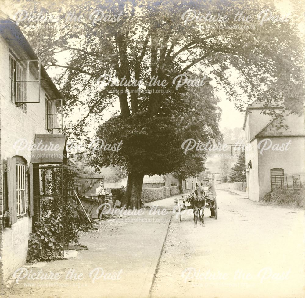 Mappleton Village Street, showing The Okeover Arms public house