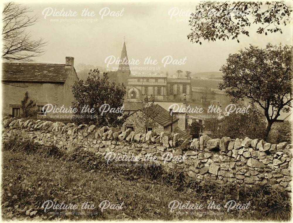 Taddington Village and Church, Near Buxton, c 1900