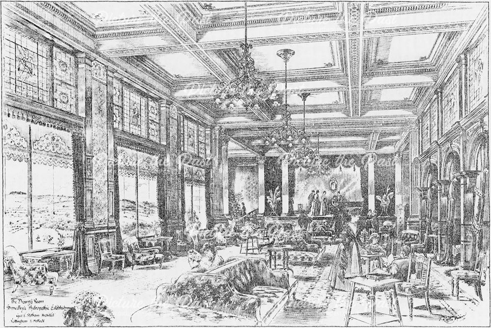 Smedley's Hydro - Interior sketch of The Drawing Room