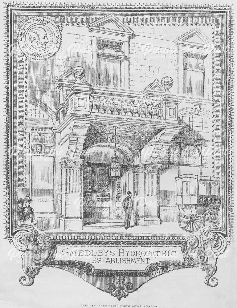 Smedley's Hydro - Exterior sketch of The Main Entrance on Smedley Street