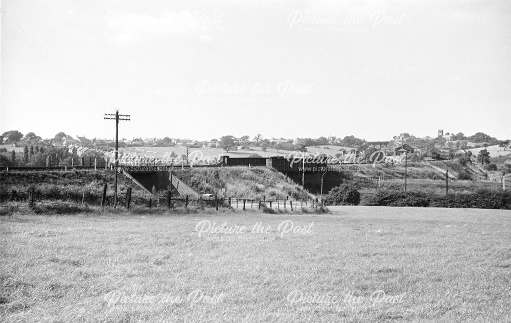 Tibshelf, showing the Great Central Railway main line.