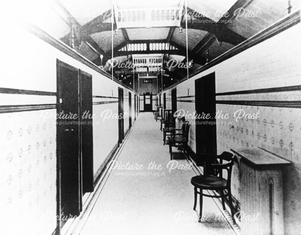 Baths corridor at Smedley's Hydro, Smedley Street, Matlock, undated