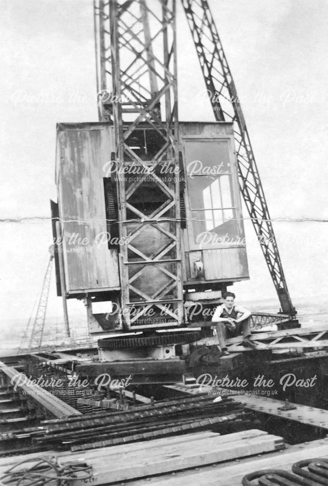 Willington Power Station, Man sitting by a crane