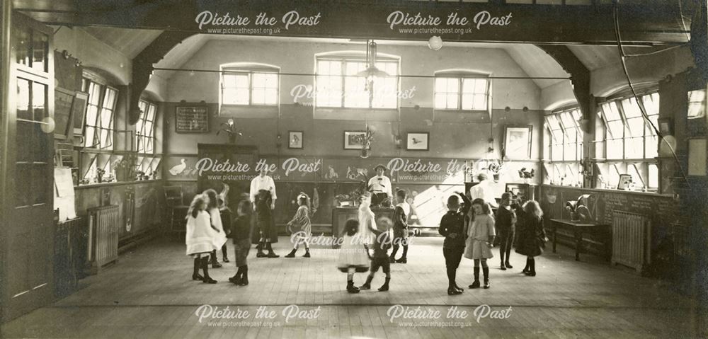 Country dancing at the new infants school, Victoria Road, Sandiacre