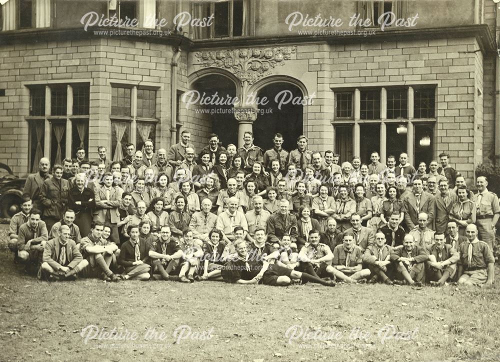 Long Eaton Scout Troop at a jamboree, c 1930s