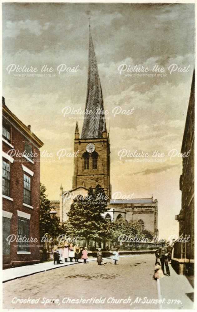 St Mary and All Saints Church - Crooked Spire at sunset