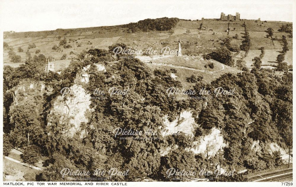 Matlock Pic Tor War Memorial and Riber Castle