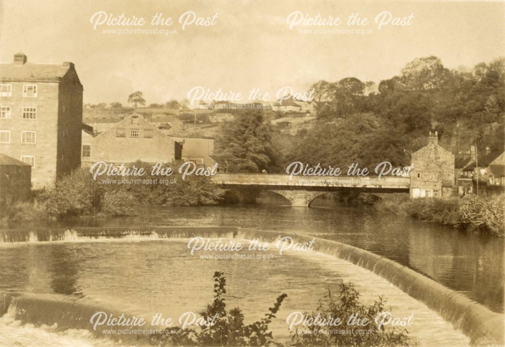 Weir and Mills on the River Derwent at Milford