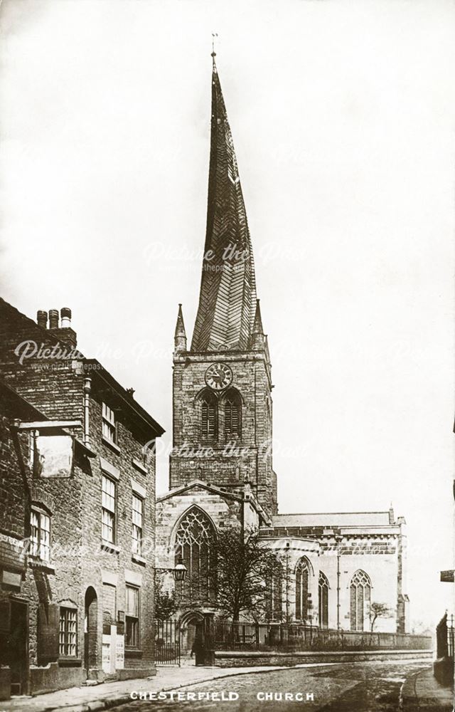 Parish Church (crooked spire) from St Mary's Gate