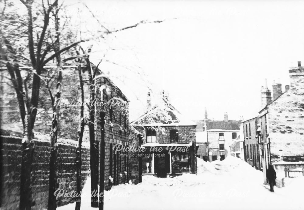 Church Street and Middle Street in the snow, Bolsover