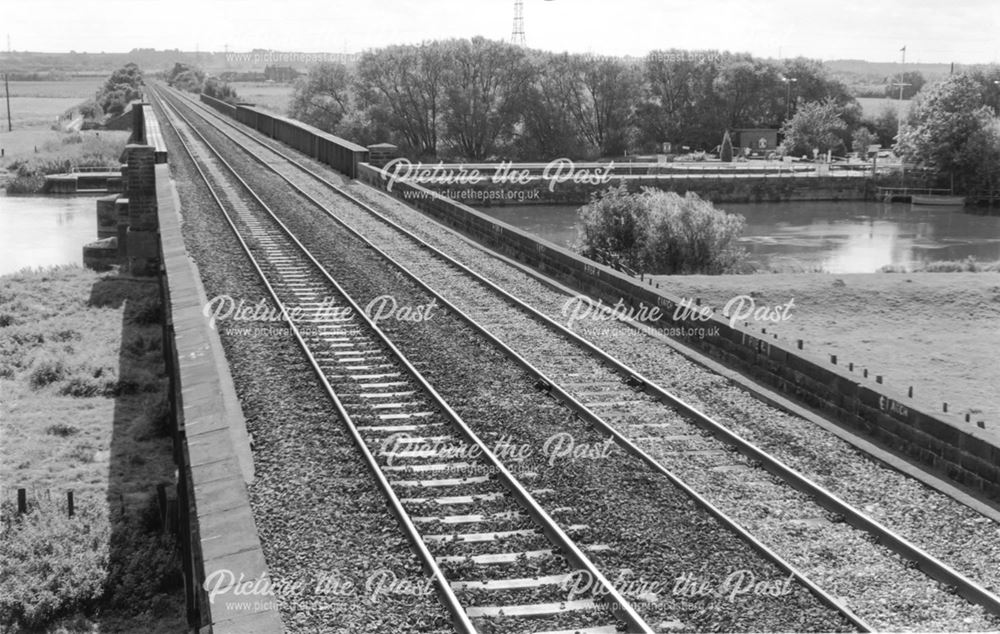 Midland Railway Sawley and Weston Branch line crossing the River Trent at Sawley Locks