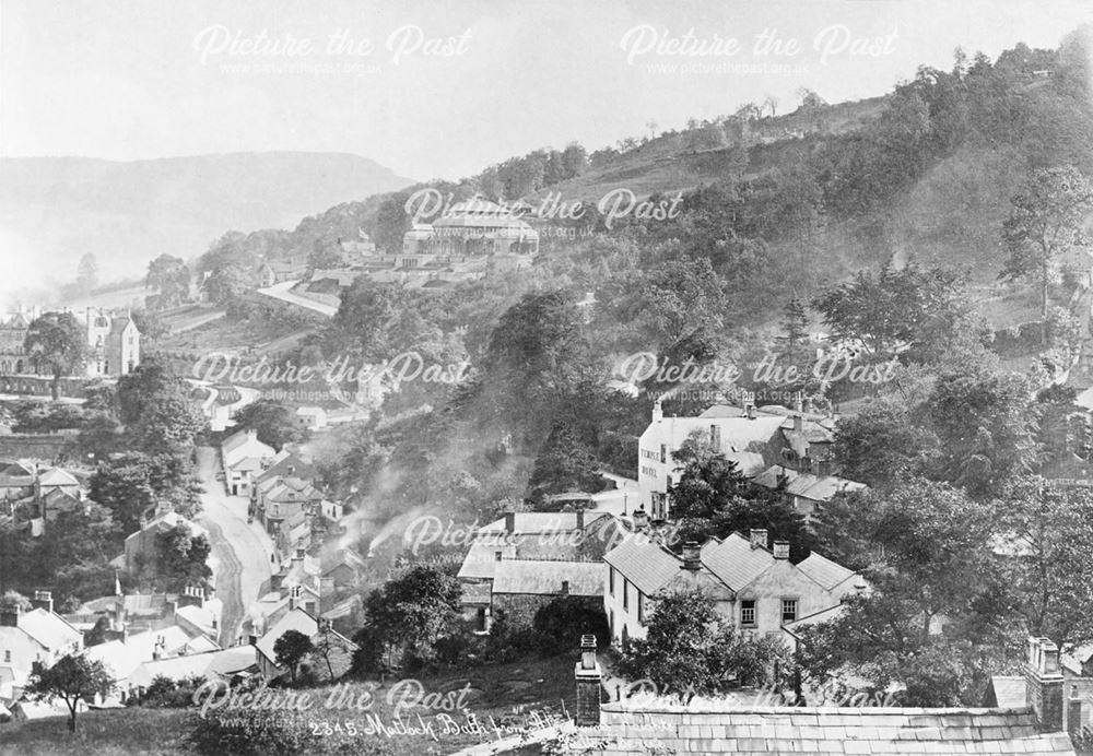 General view of Matlock Bath, from the lower parts of the 'Heights of Abraham'