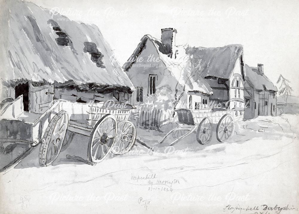 Timber-framed buildings and farm carts at Stapenhill
