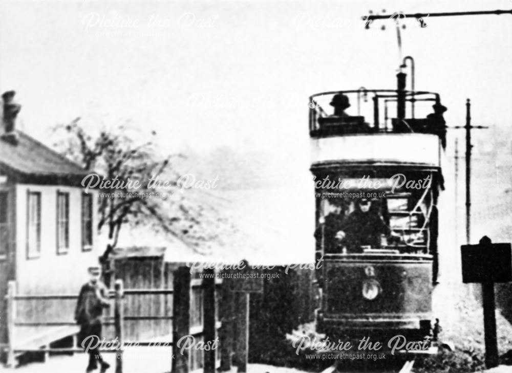 Tram heading to Burton on the Burton and Ashby Light Railway