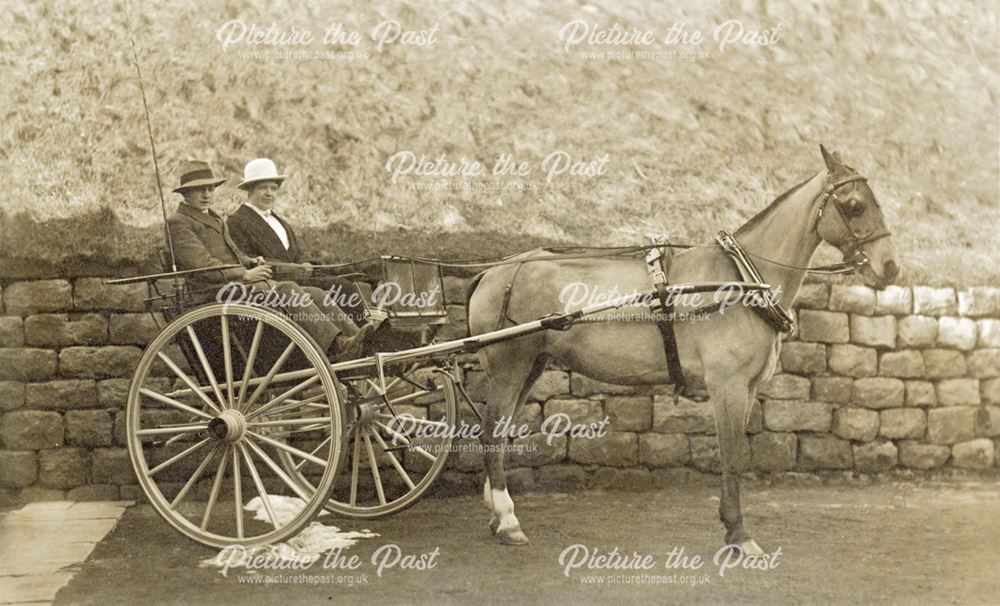 Percy and Eugenie Waterhouse with Horse and Trap, Whaley Bridge, c 1920s