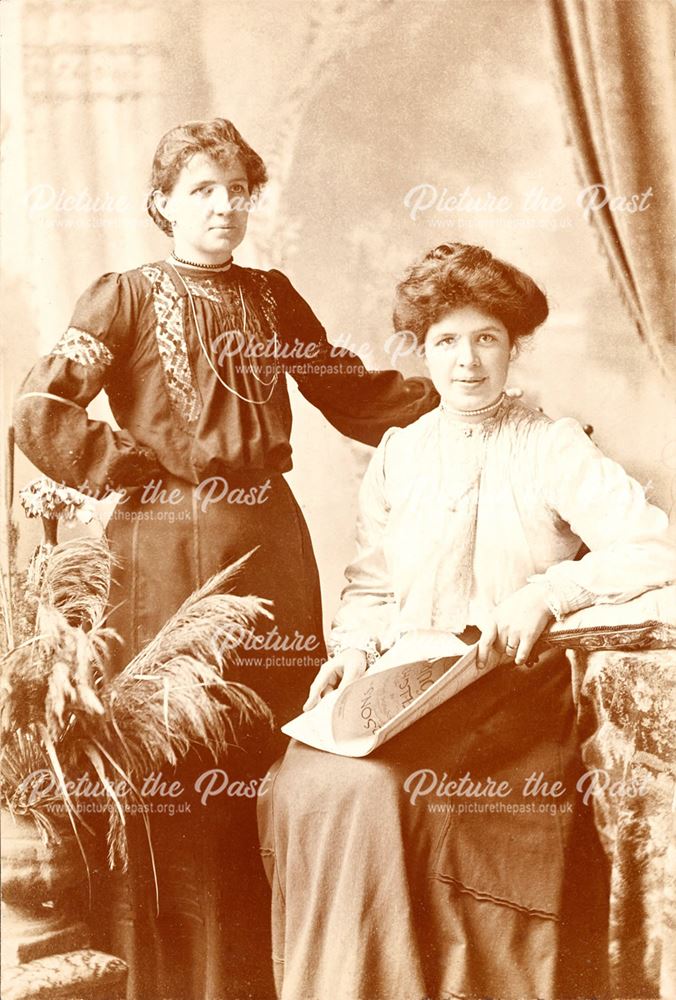 Studio Portrait of Marion Waterhouse and Family Memeber, Whaley Bridge, c 1890s