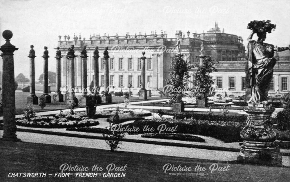 View of Chatsworth House from the French Gardens