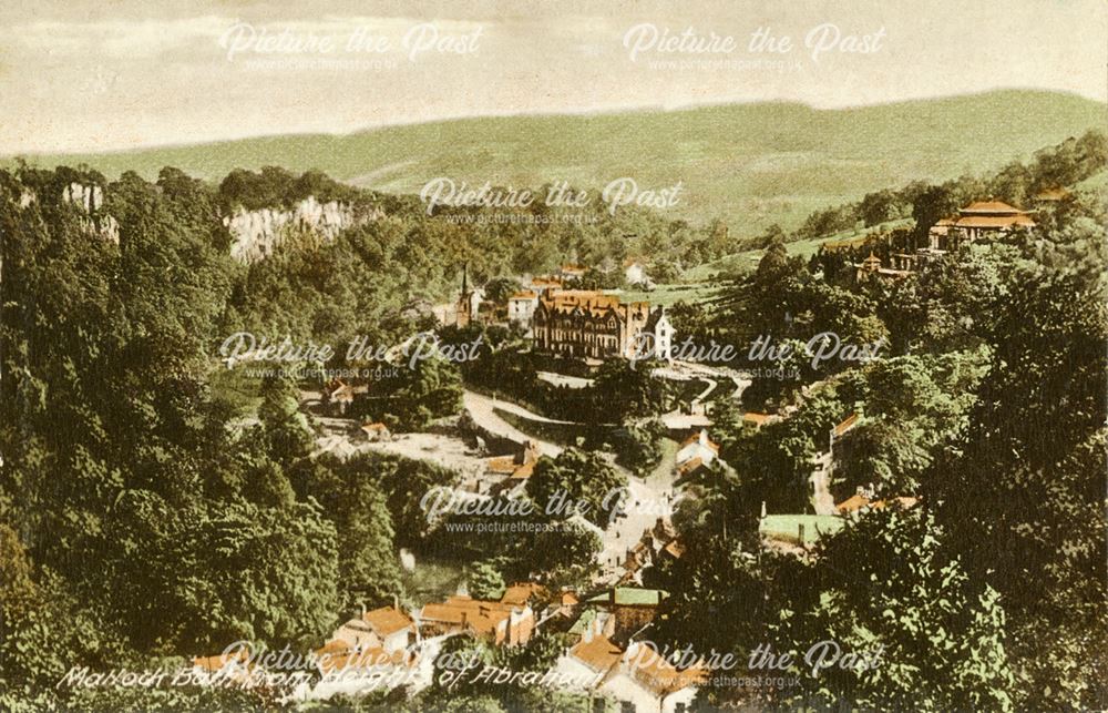 Matlock Bath from the Heights of Abraham, c 1900