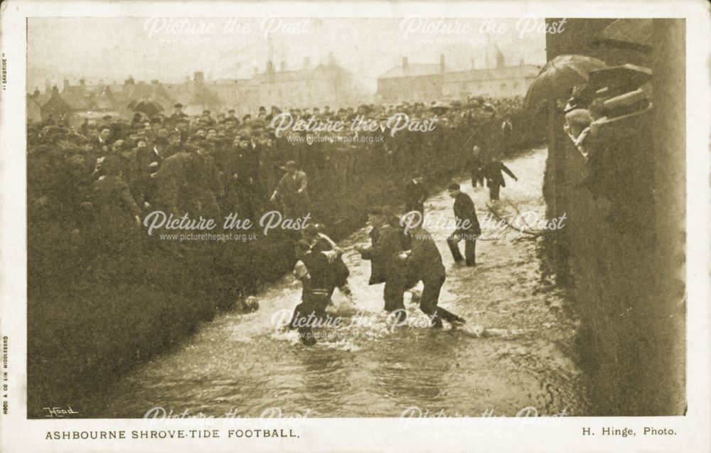 Ashbourne Shrovetide Football, Dig Street, Ashbourne, c 1907