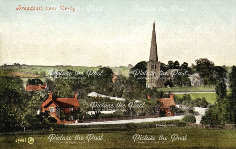 General view of Breadsall, with All Saints Church on the right