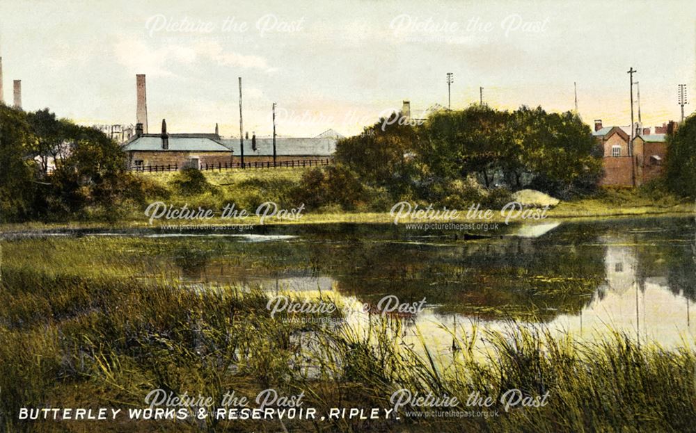 Butterley Works from Butterley Reservoir, c 1900s