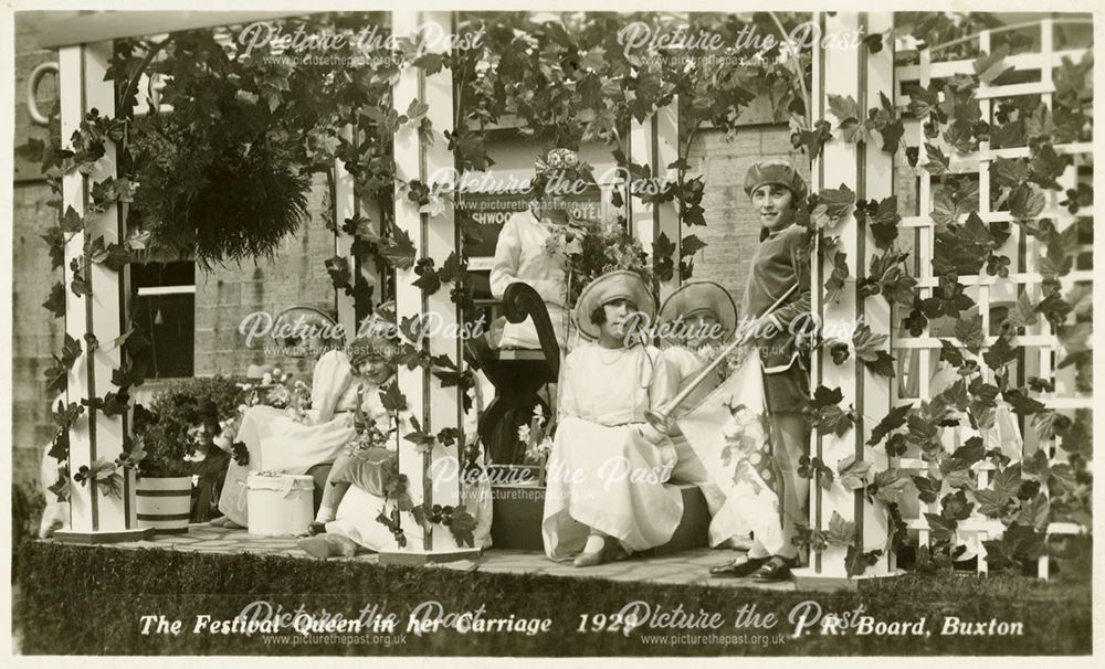 The Well Dressing Festival Queen in her carriage, Buxton