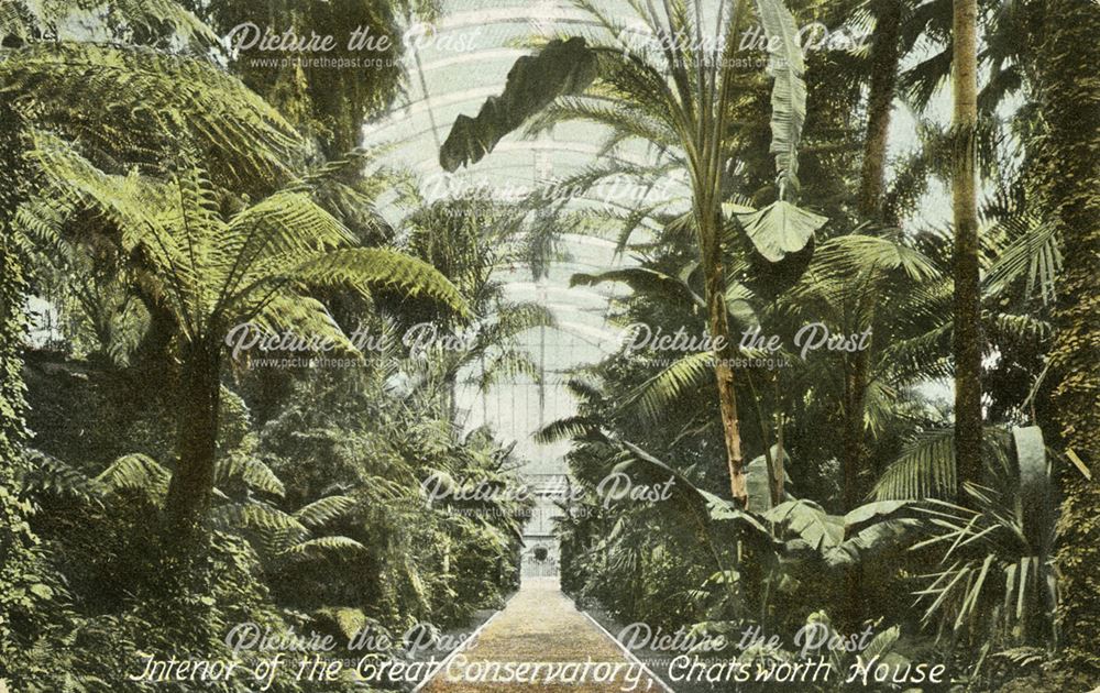 Interior of Sir Joseph Paxton's Great Conservatory - Chatsworth House gardens