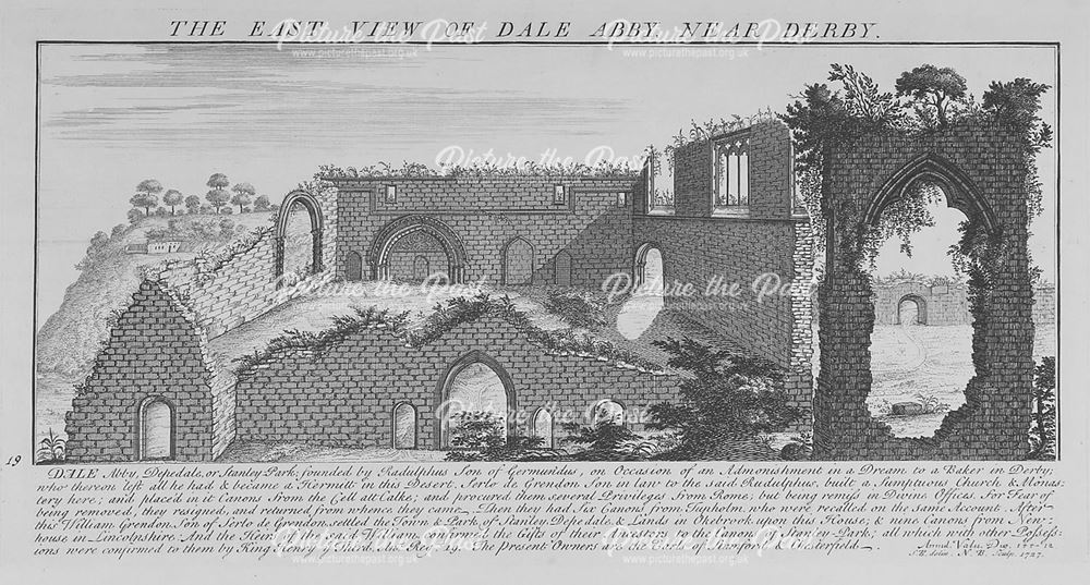 The East view of Dale Abbey, 1727