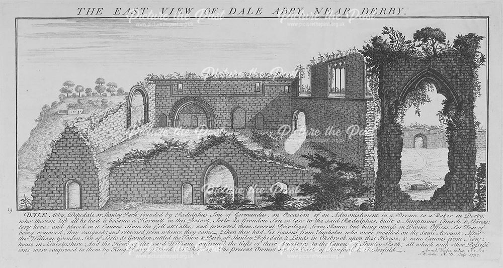 The East View of Dale Abbey near Derby, 1727