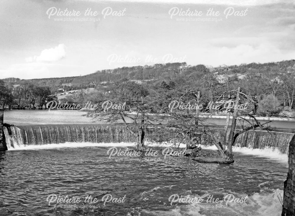 View of Weir and island at Belper Bridge