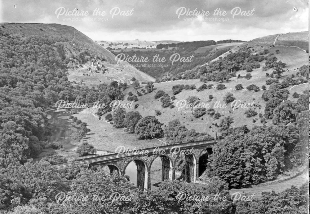 Looking down the dale and on to the viaduct, Monsal Dale