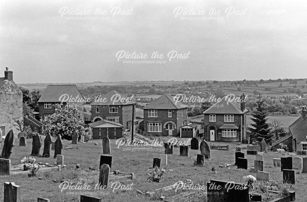 Cemetery and view over open fields