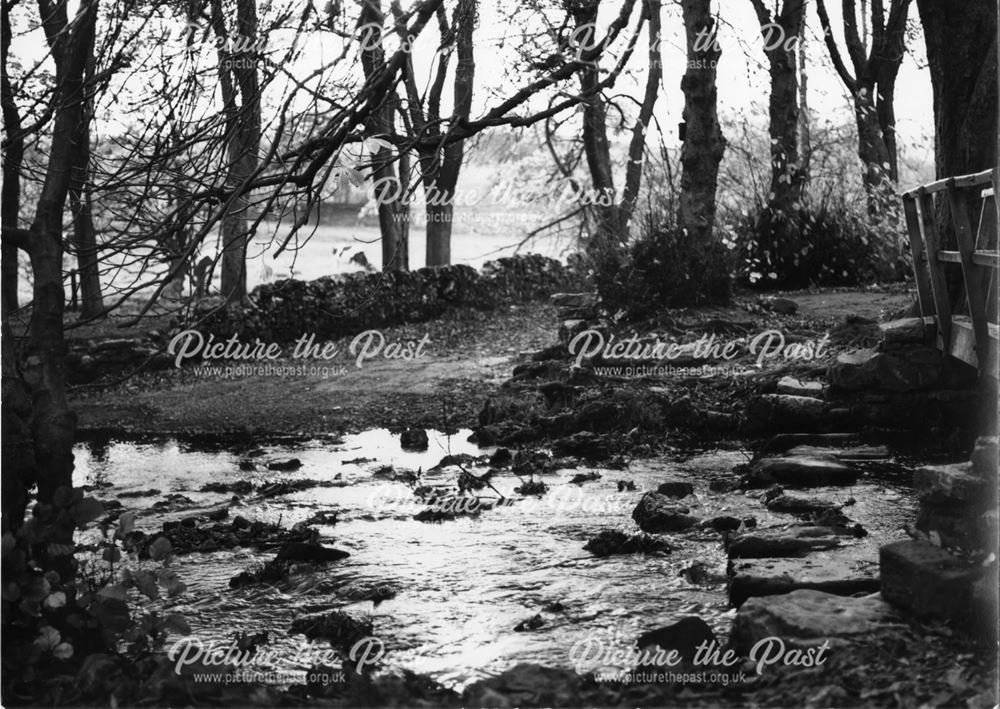 Ford, stepping stones and footbridge in Beresford Dale