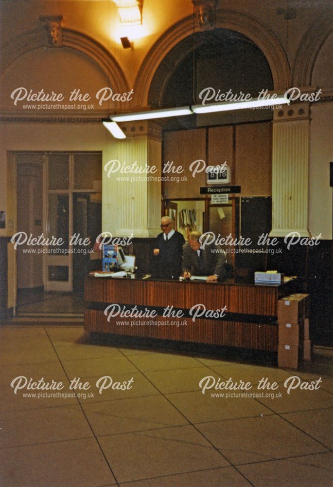 The foyer and commissionaire's desk, County Hall, Matlock