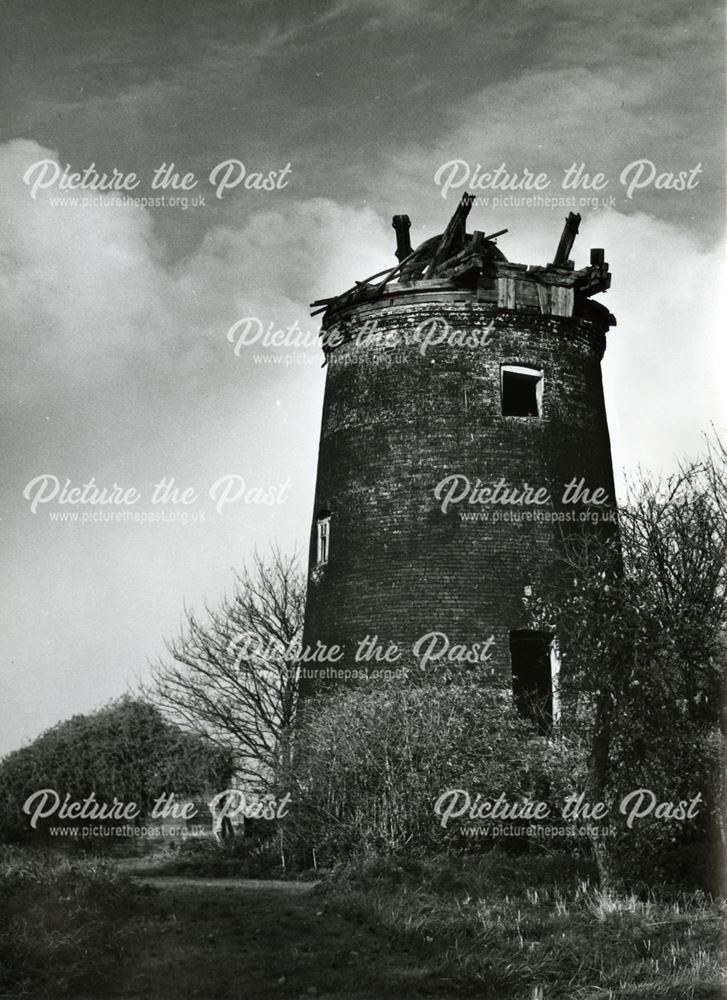 The remains of the Tower Windmill, Tuxford Wreckage on the top of the tower