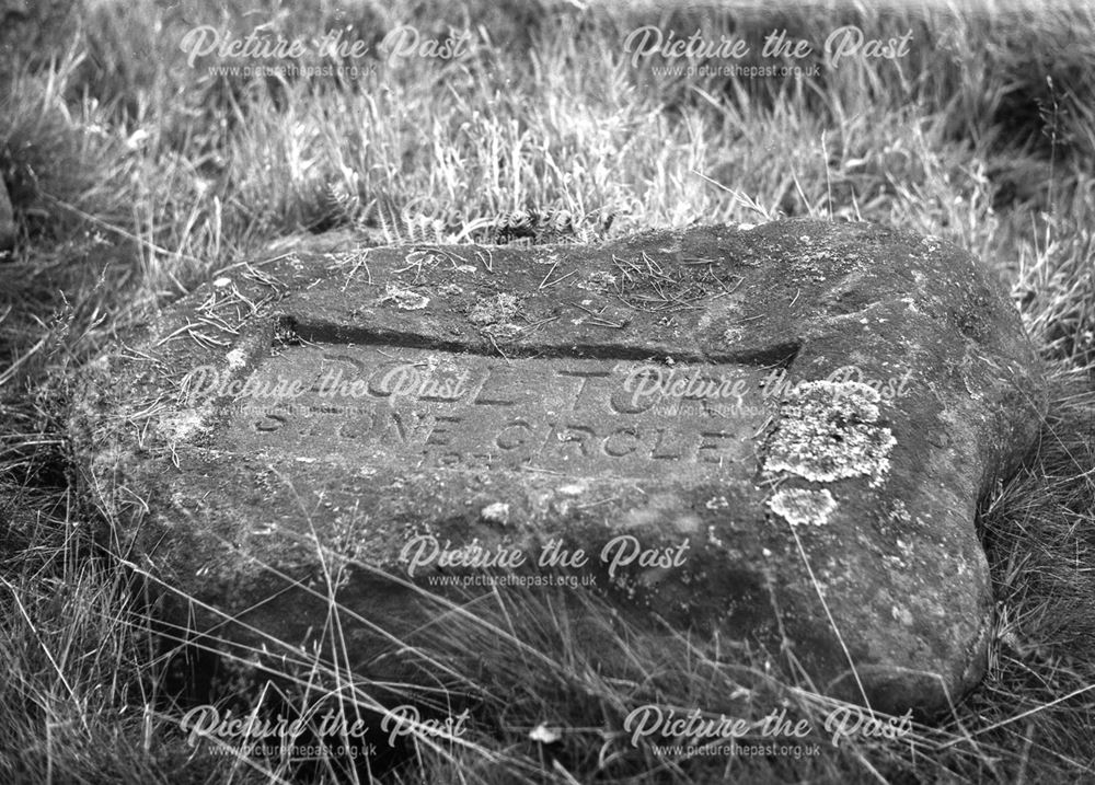 Doll Tor stone circle - the carved name stone