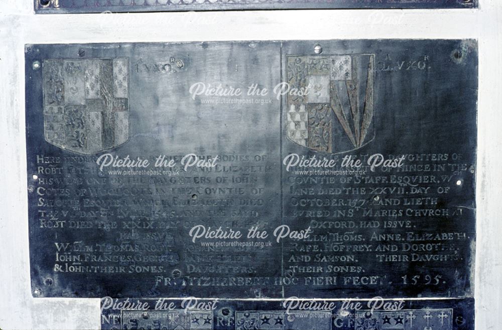 Heraldry brass, Tissington Church