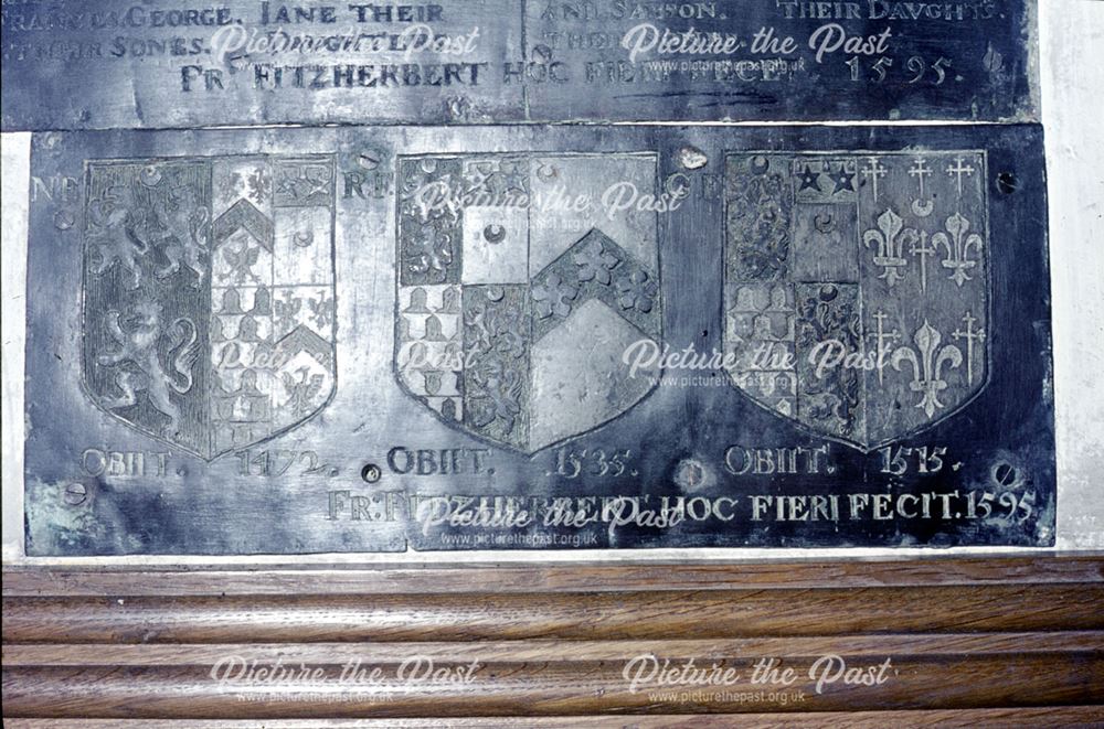 Heraldry brass, Tissington Church