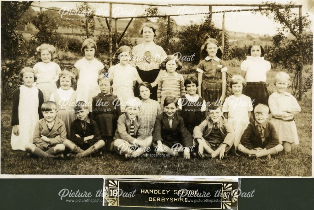 Group of Children and Teachers, Handley, 1937