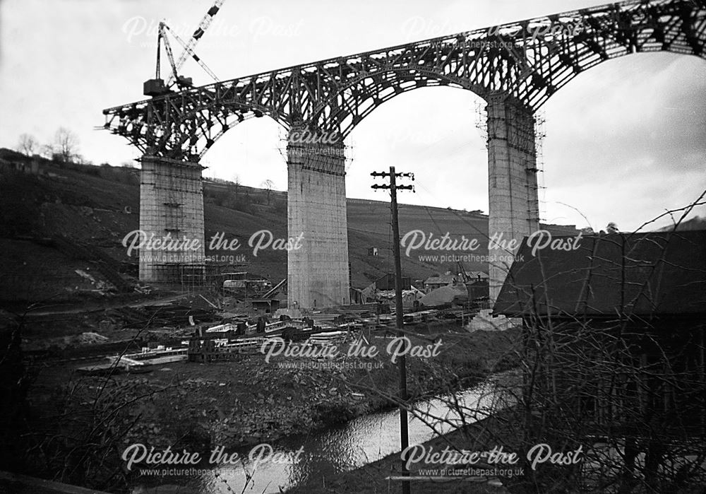 Viaduct under construction, 1940s