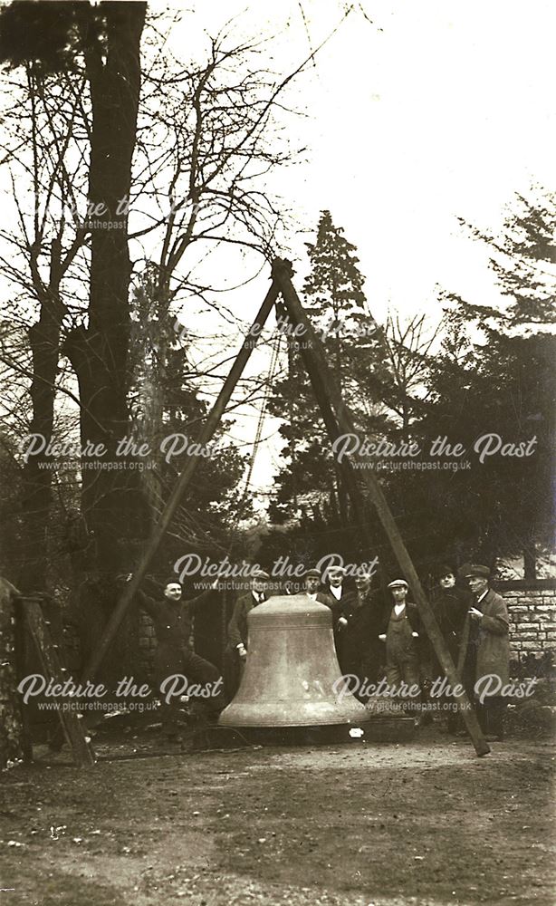 Bells being re-hung, Bradwell, 1938