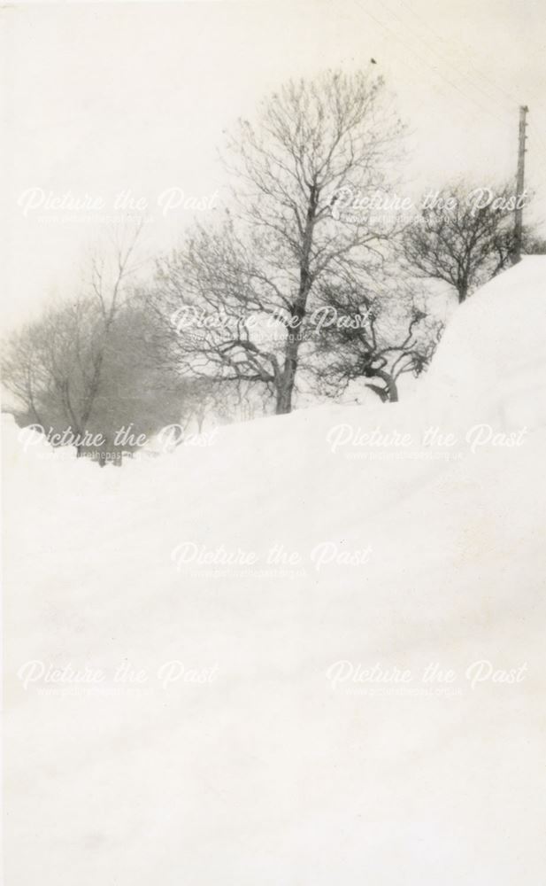 View of Camp in Snow, Amber Valley Camp School, Woolley Moor, 1947