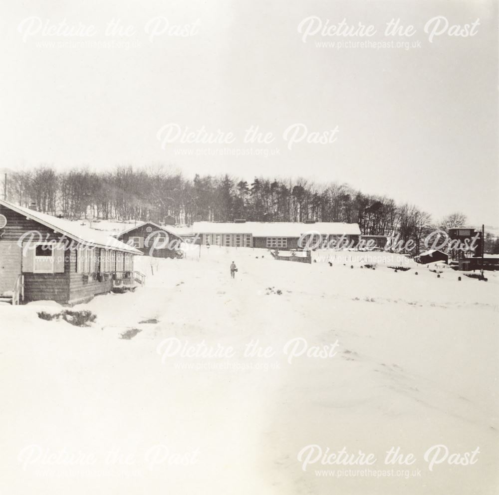 Amber Valley Camp School Dormitories in Snow, Woolley Moor, 1947