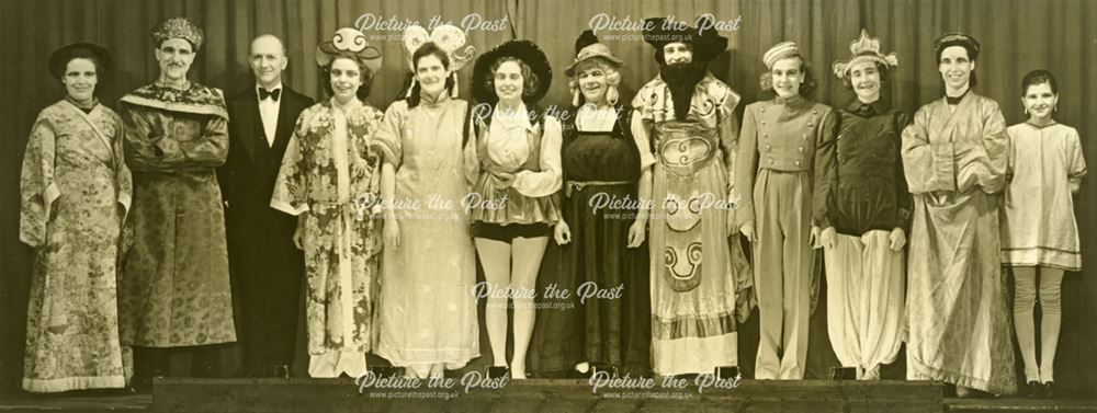 Staff perform 'Aladdin', Amber Valley Camp School, Woolley Moor, c 1940s-50s
