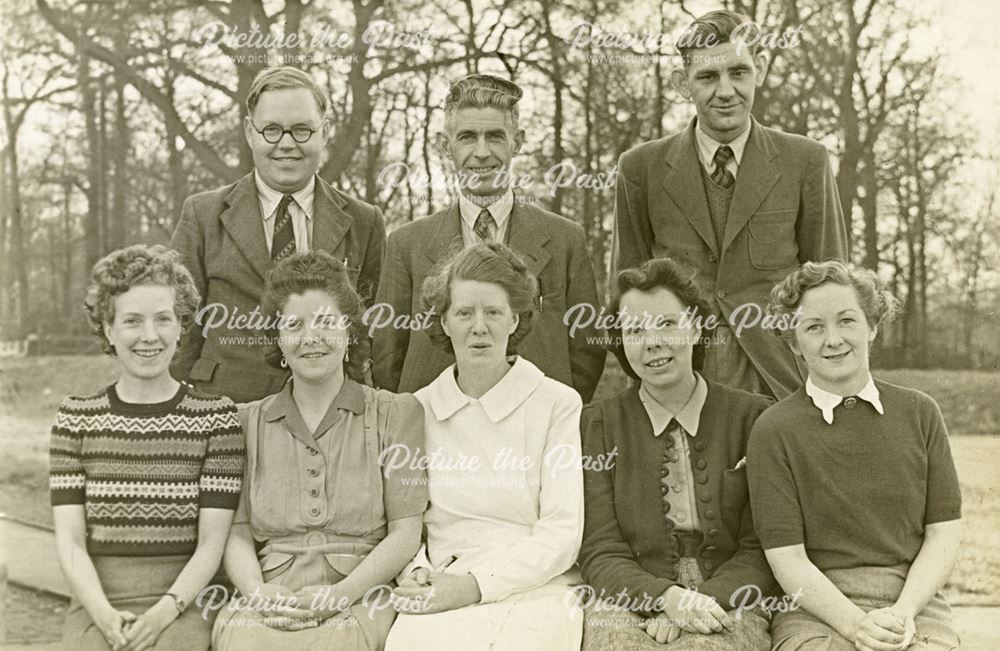Some of the staff - 'The Originals', Amber Valley Camp School, Woolley Moor, c 1940s-50s