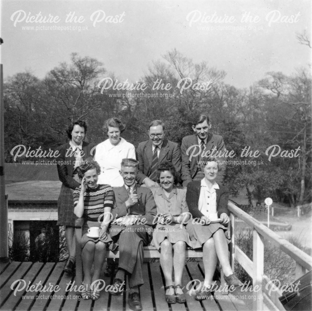 Staff Group, Amber Valley Camp School, Woolley Moor, c 1940s-50s