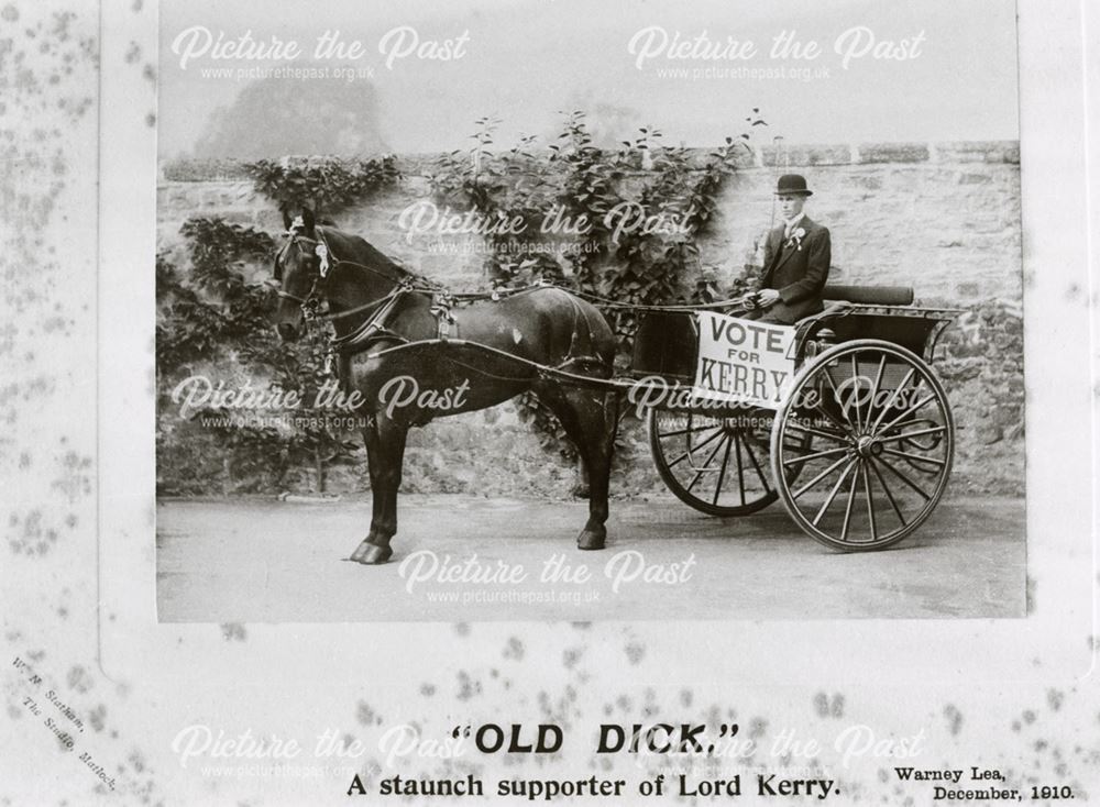 Election horse and trap, Warney Lea, Darley Dale, 1910