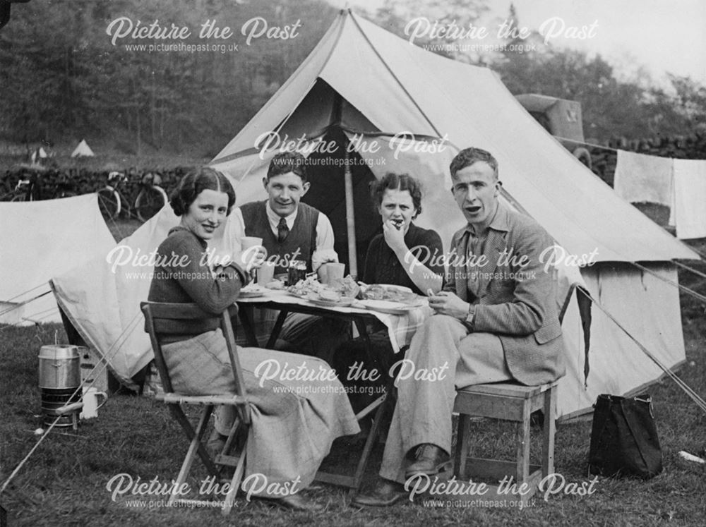 Camp at Castle Top Farm, Cromford, 1936
