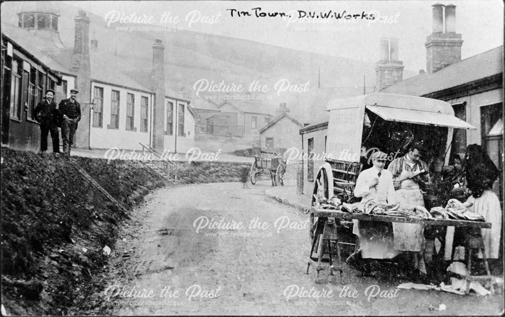 Street Scene in 'Tin Town' or Birchinlee, Upper Derwent Valley, early 20th century